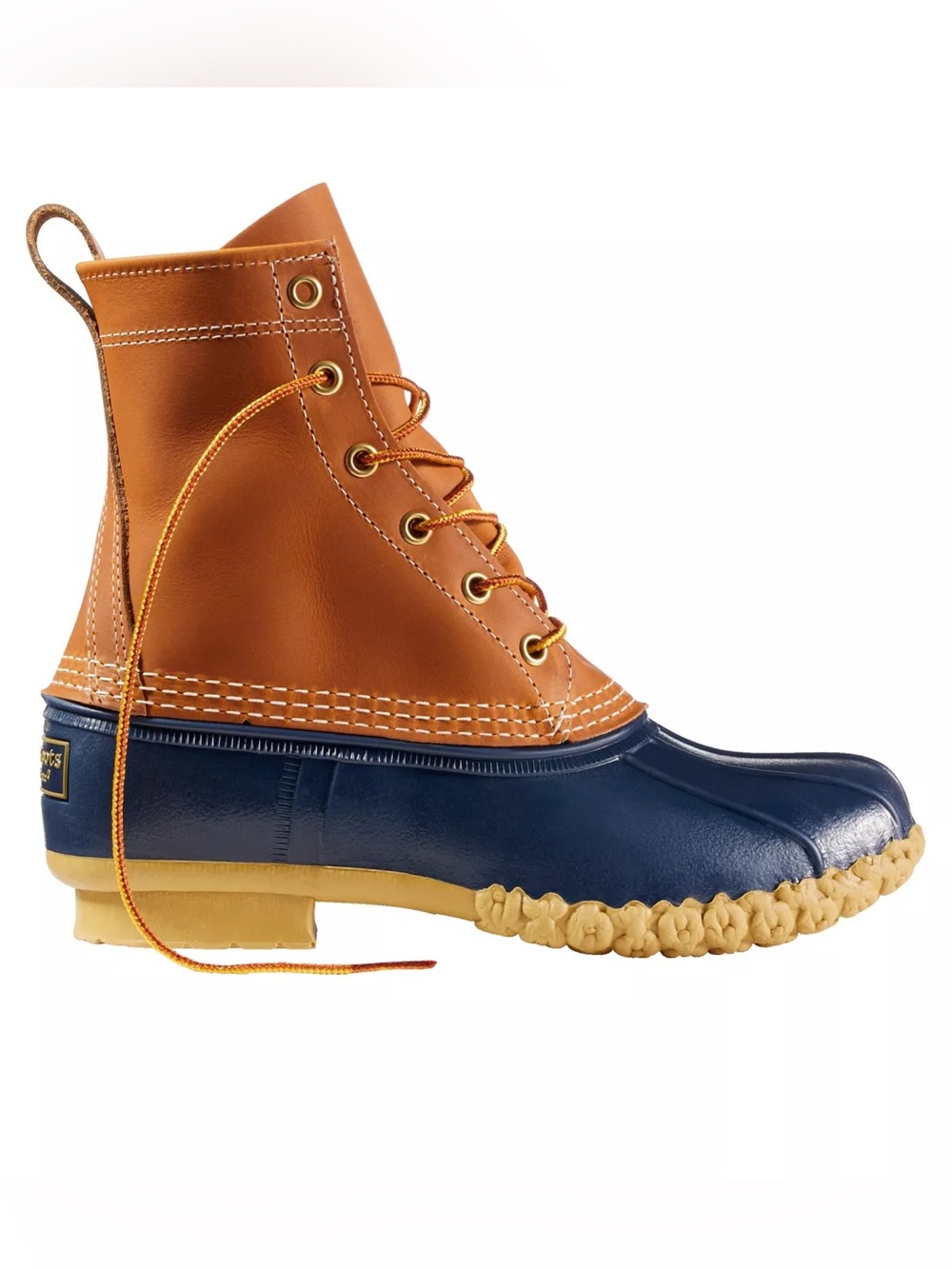 LL Bean - Women's Bean Boots, 8" - Tan/Navy - Size 8